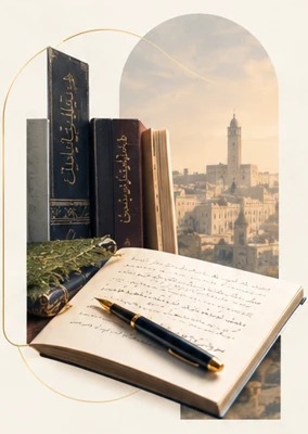 Ouvrages Al Bayazin et manuscrit ouvert